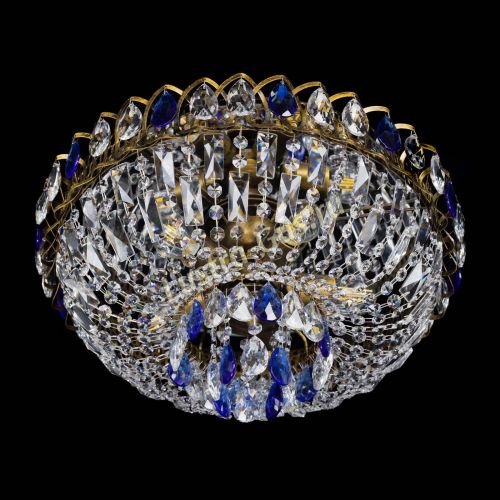 Люстра Астра Бутон №5 синяя под бронзу в Химках Гусь Хрустальный