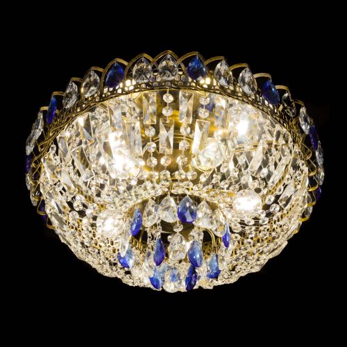 Люстра Астра Бутон №5 синяя под бронзу в Химках Гусь Хрустальный