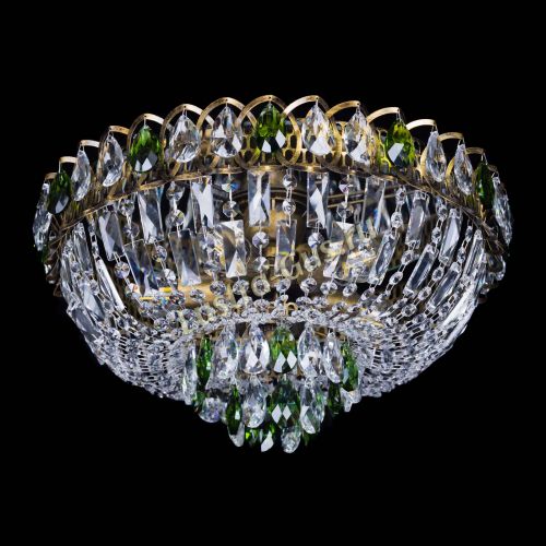 Люстра Астра Бутон №5 зеленая под бронзу в Химках Гусь Хрустальный