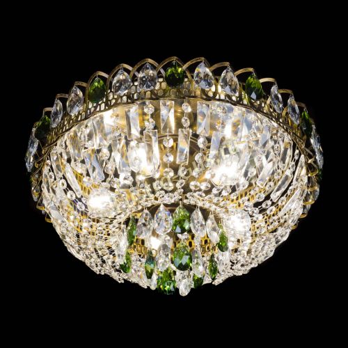 Люстра Астра Бутон №5 зеленая под бронзу в Химках Гусь Хрустальный