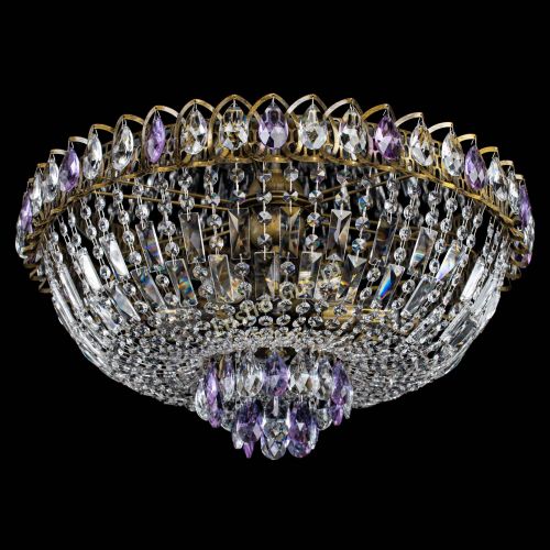 Люстра Астра Бутон №6 под бронзу Фиолетовая в Химках Гусь Хрустальный