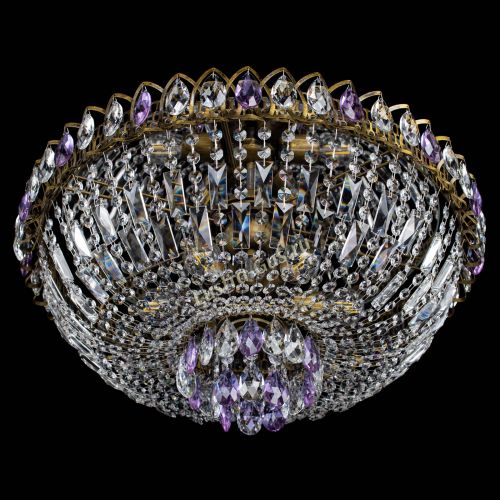 Люстра Астра Бутон №6 под бронзу Фиолетовая в Химках Гусь Хрустальный