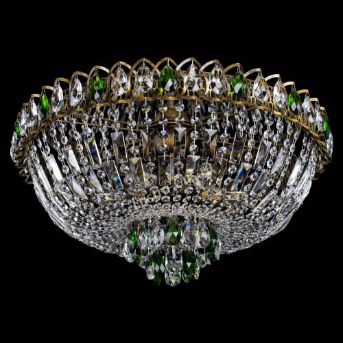 Люстра Астра Бутон №6 под бронзу Зеленая в Химках Гусь Хрустальный