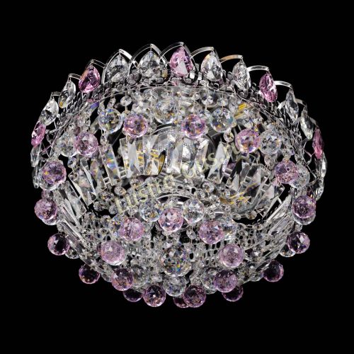 Люстра Астра Шар №3 Розовая в Химках Гусь Хрустальный