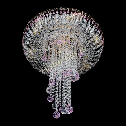 Люстра Диана №6 Шар 30 розовая в Химках Гусь Хрустальный