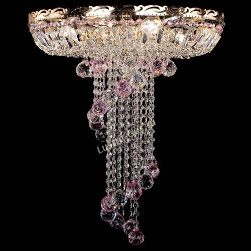 Люстра Диана №6 Шар 40 розовая в Химках Гусь Хрустальный