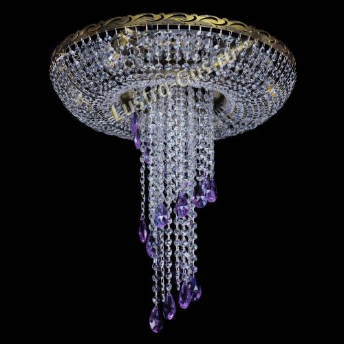 Люстра Диана №6 журавлик фиолетовая под бронзу  в Химках Гусь Хрустальный