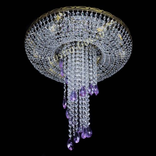 Люстра Диана №6 журавлик фиолетовая под бронзу  в Химках Гусь Хрустальный