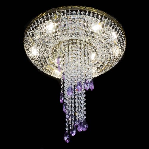 Люстра Диана №6 журавлик фиолетовая под бронзу  в Химках Гусь Хрустальный