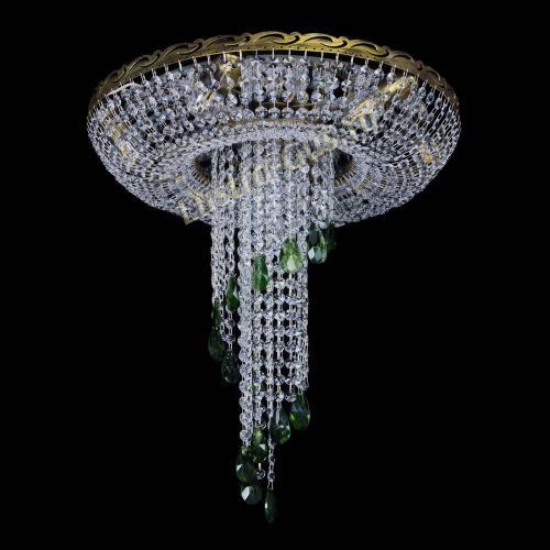 Люстра Диана №6 журавлик зеленая под бронзу  в Химках Гусь Хрустальный