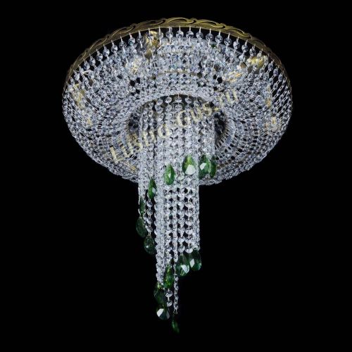 Люстра Диана №6 журавлик зеленая под бронзу  в Химках Гусь Хрустальный