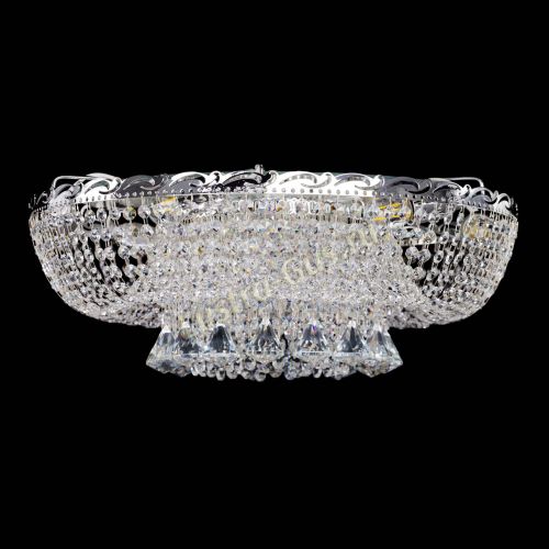 Люстра Диана конусы, диаметр - 550 мм, цвет- серебро Гусь Хрустальный