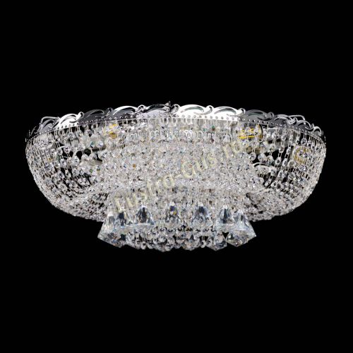 Люстра Диана конусы, диаметр - 550 мм, цвет- серебро, Люстры Гусь Хрустальный