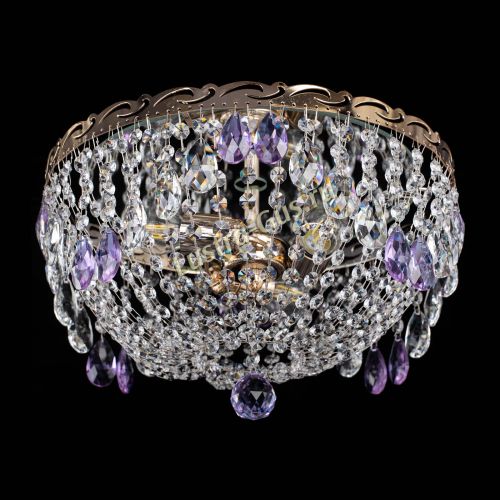 Люстра Диана журавлик фиолетовая в Химках Гусь Хрустальный