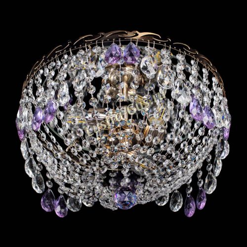 Люстра Диана журавлик фиолетовая в Химках Гусь Хрустальный