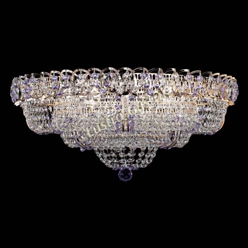 Люстра Двойное Кольцо Классика №6 фиолетовая в Химках Гусь Хрустальный