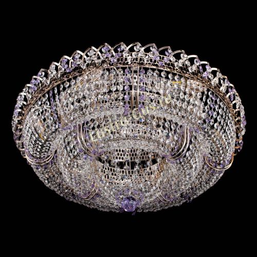Люстра Двойное Кольцо Классика №6 фиолетовая в Химках Гусь Хрустальный