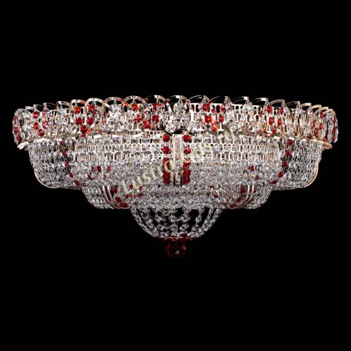 Люстра Двойное Кольцо Классика №6 красная в Химках Гусь Хрустальный