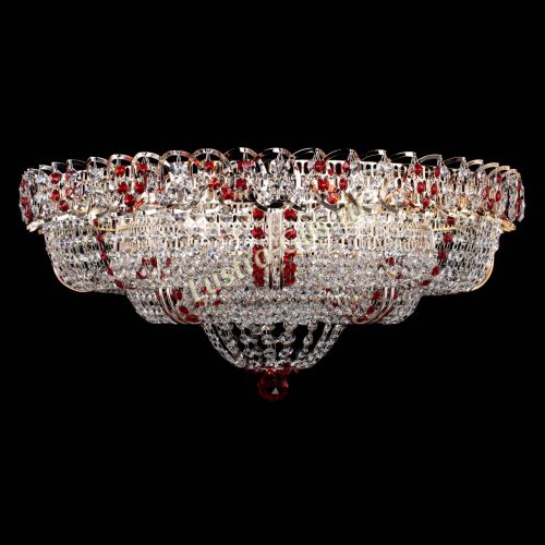 Люстра Двойное Кольцо Классика №6 красная в Химках Гусь Хрустальный