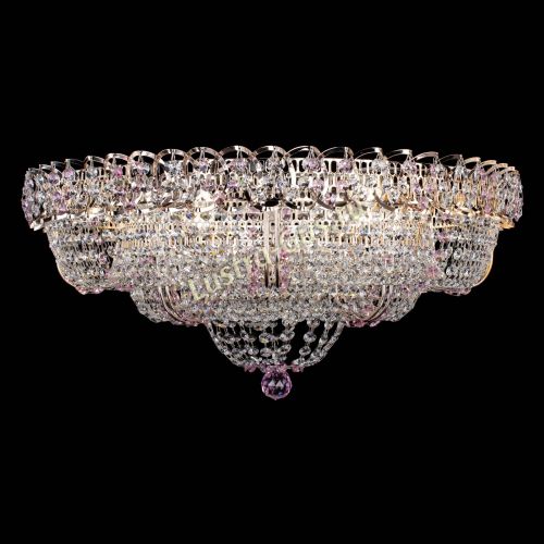 Люстра Двойное Кольцо Классика №6 розовая в Химках Гусь Хрустальный