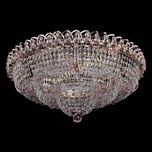 Люстра Двойное Кольцо Классика №6 розовая в Химках Гусь Хрустальный