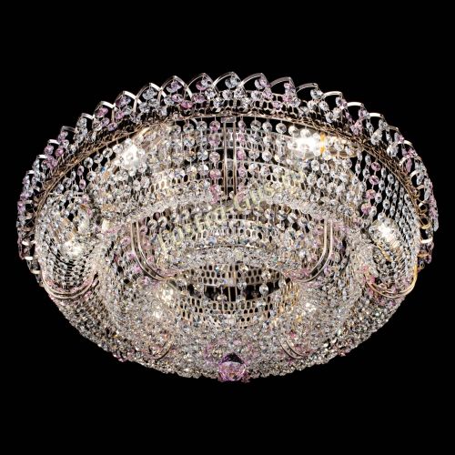 Люстра Двойное Кольцо Классика №6 розовая в Химках Гусь Хрустальный