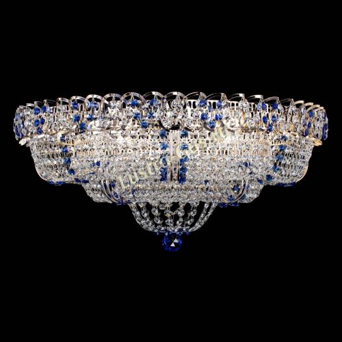 Люстра Двойное Кольцо Классика №6 синяя в Химках Гусь Хрустальный