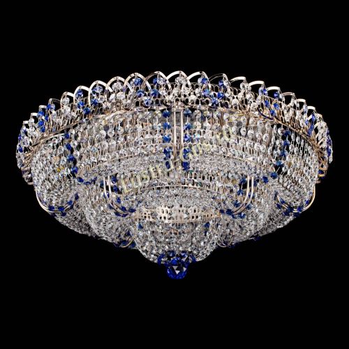 Люстра Двойное Кольцо Классика №6 синяя в Химках Гусь Хрустальный