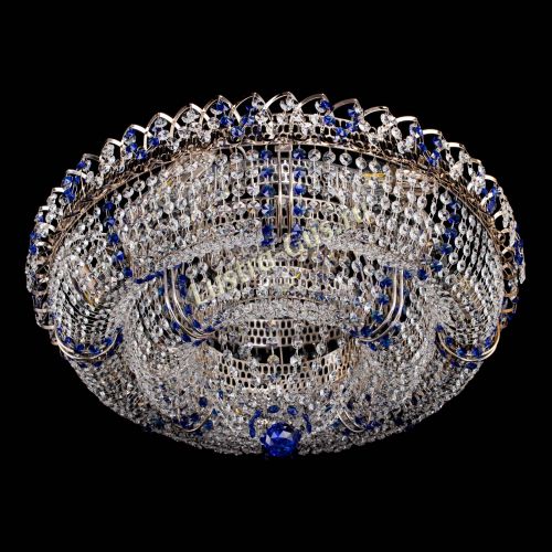 Люстра Двойное Кольцо Классика №6 синяя в Химках Гусь Хрустальный