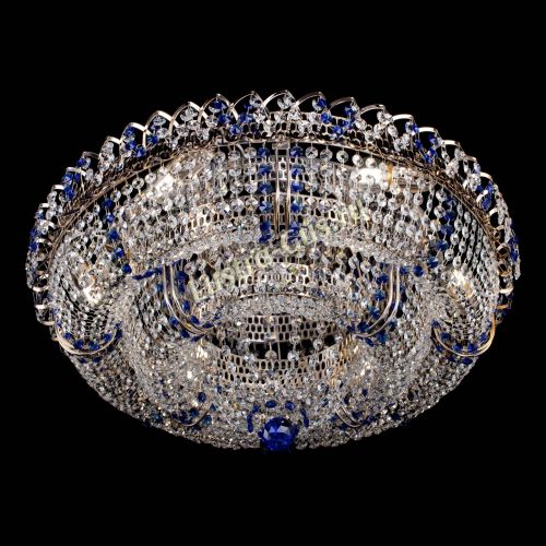 Люстра Двойное Кольцо Классика №6 синяя в Химках Гусь Хрустальный