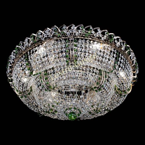 Люстра Двойное Кольцо Классика №6 зеленая в Химках Гусь Хрустальный