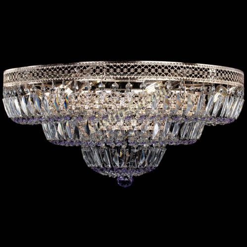 Люстра Двойное Кольцо Венеция фиолетовая в Химках Гусь Хрустальный