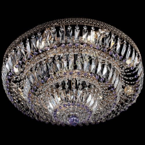 Люстра Двойное Кольцо Венеция фиолетовая в Химках Гусь Хрустальный