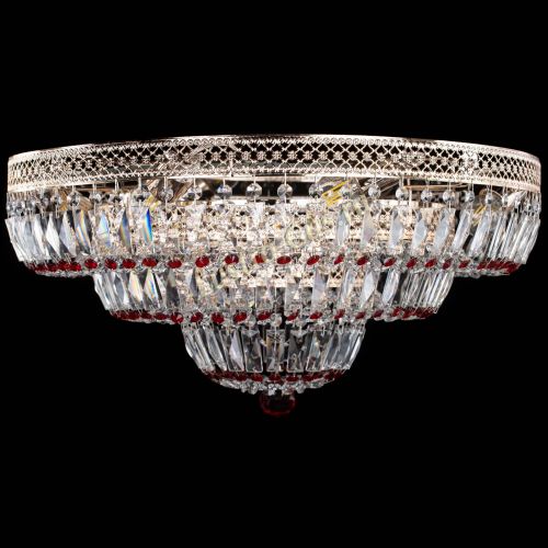 Люстра Двойное Кольцо Венеция красная в Химках Гусь Хрустальный