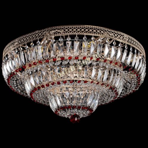 Люстра Двойное Кольцо Венеция красная в Химках Гусь Хрустальный