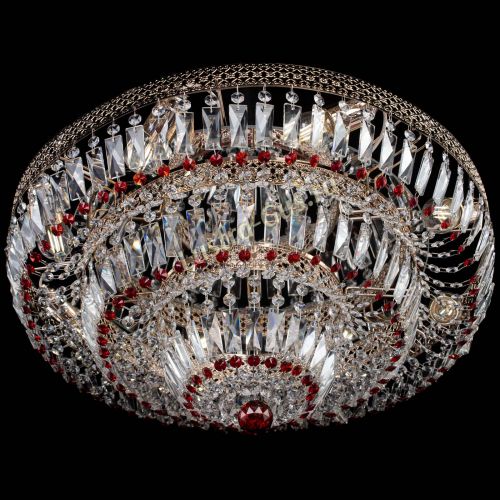 Люстра Двойное Кольцо Венеция красная в Химках Гусь Хрустальный