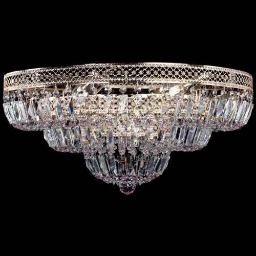 Люстра Двойное Кольцо Венеция розовая в Химках Гусь Хрустальный