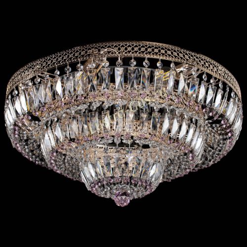 Люстра Двойное Кольцо Венеция розовая в Химках Гусь Хрустальный