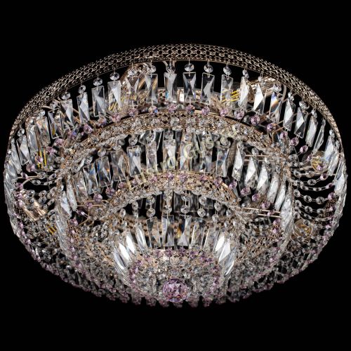 Люстра Двойное Кольцо Венеция розовая в Химках Гусь Хрустальный