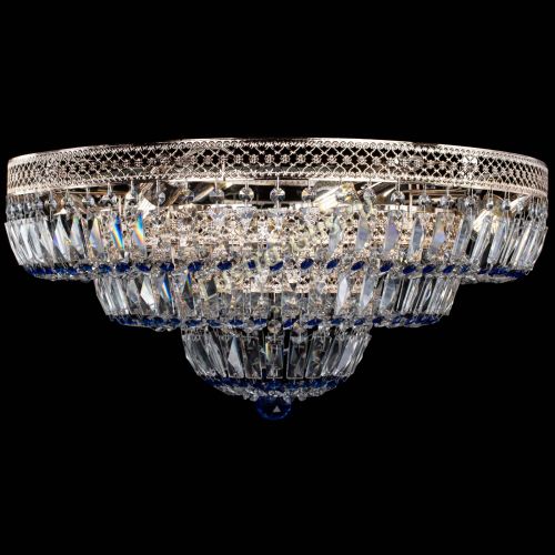 Люстра Двойное Кольцо Венеция синяя в Химках Гусь Хрустальный