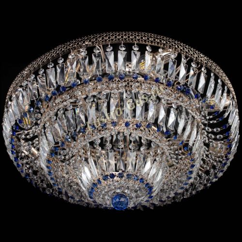 Люстра Двойное Кольцо Венеция синяя в Химках Гусь Хрустальный