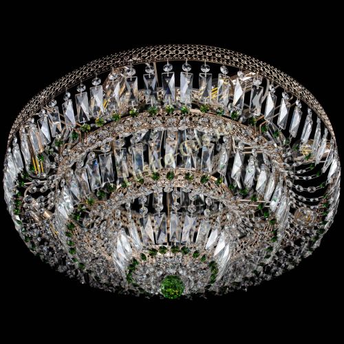 Люстра Двойное Кольцо Венеция зеленая в Химках Гусь Хрустальный