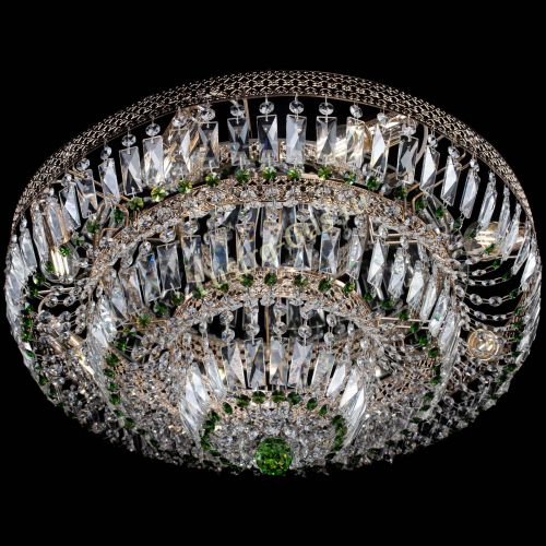 Люстра Двойное Кольцо Венеция зеленая в Химках Гусь Хрустальный