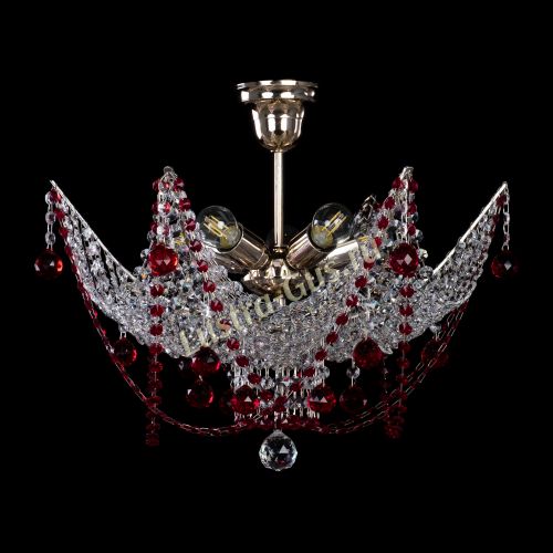 Люстра Элина №2 красная в Химках Гусь Хрустальный