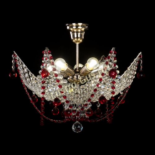 Люстра Элина №2 красная в Химках Гусь Хрустальный