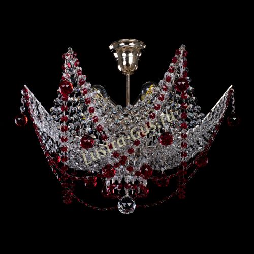 Люстра Элина №2 красная в Химках Гусь Хрустальный