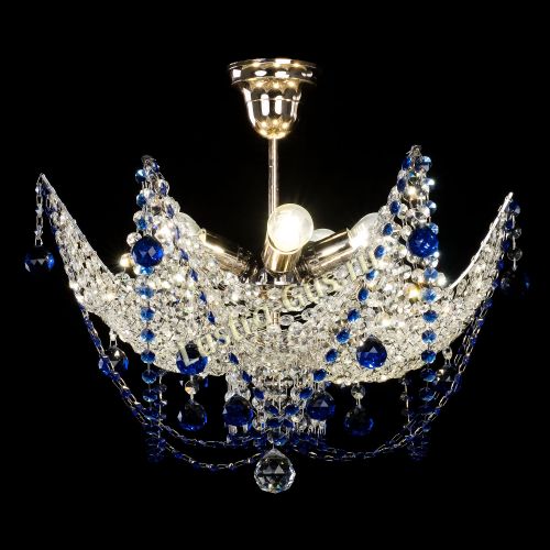 Люстра Элина №2 синяя в Химках Гусь Хрустальный