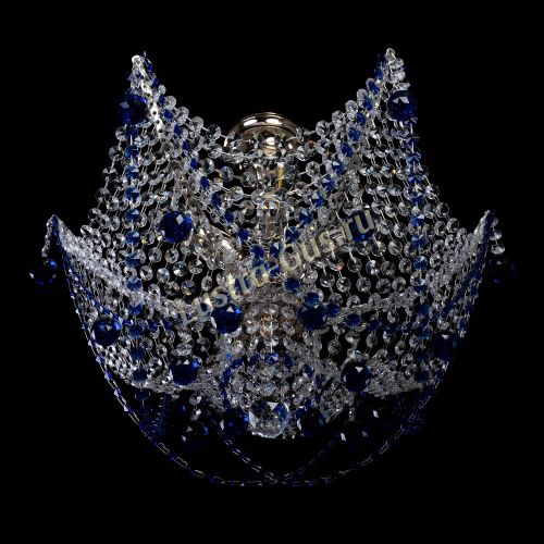 Люстра Элина №2 синяя в Химках Гусь Хрустальный