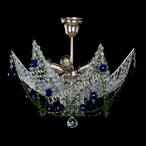 Люстра Элина №2 сине-зеленая в Химках Гусь Хрустальный