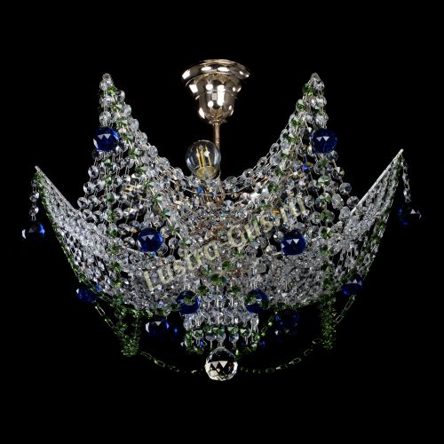 Люстра Элина №2 сине-зеленая в Химках Гусь Хрустальный